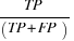 TP/(TP+FP)